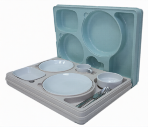 Термоподнос индивидуальный Tribeca 5 секций, с набором посуды, с замком артикул