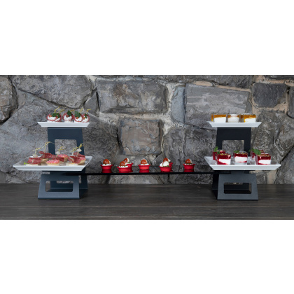 Стекло для подставки фуршетной Luxstahl 600х200 мм светло-голубое артикул мки311/1