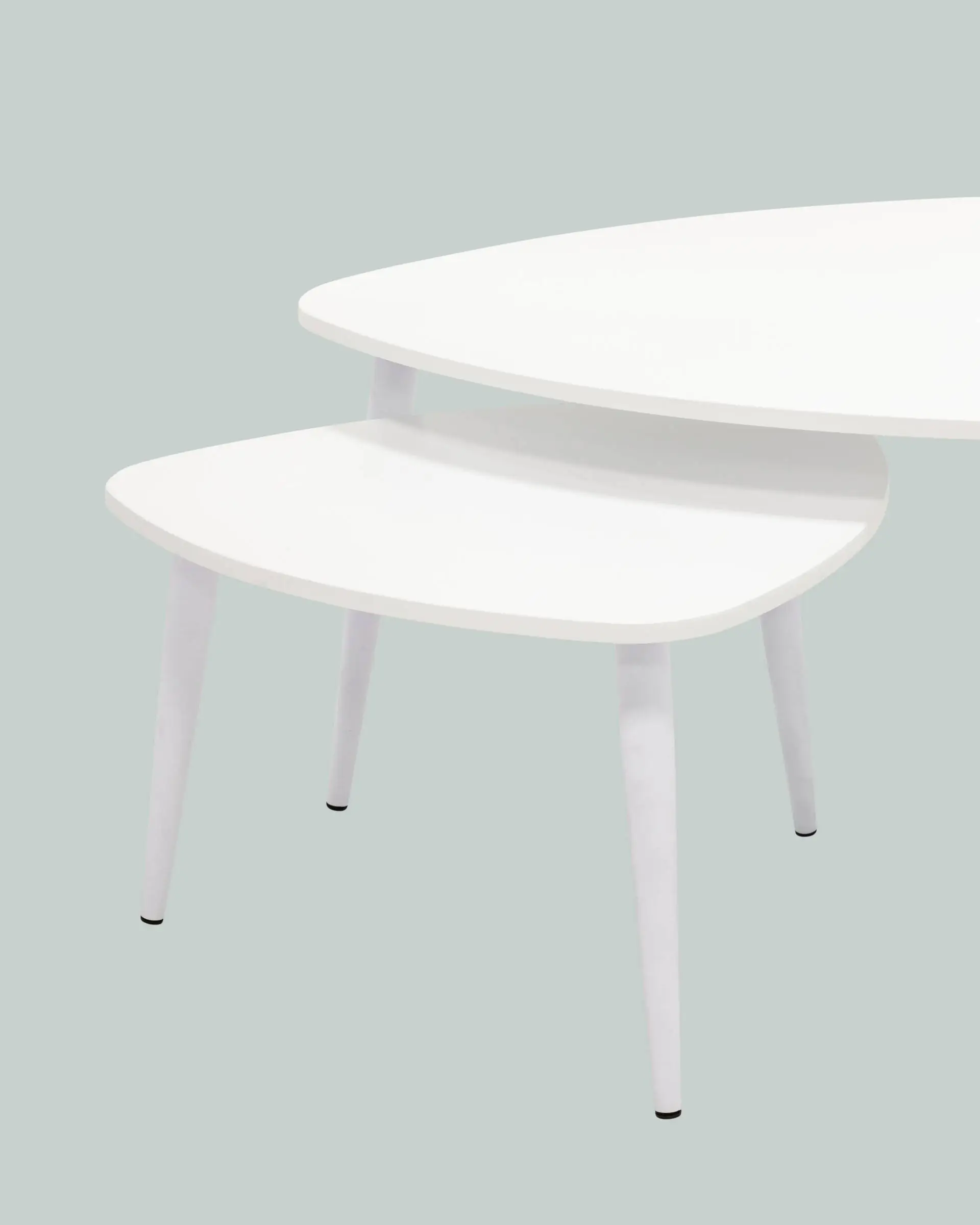 Набор журнальных столиков белых Агата 80 и 60 см