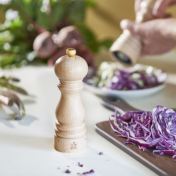 Мельница для соли Peugeot Paris u"Select D 59 мм, H 180 мм, светлое дерево, золотой, бук, сталь нерж. артикул 23393/2339300