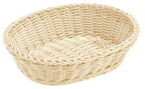 Корзина плетеная MGProf 250х160х60 мм, бежевая, полиротанг артикул