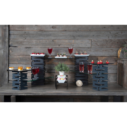 Стекло для подставки фуршетной Luxstahl 350х350 мм светло-голубое артикул мки313/1