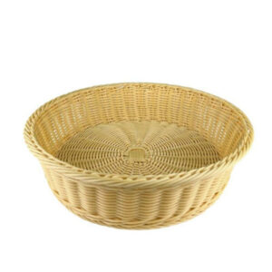 Корзина плетеная MGProf D 210 мм, H 60 мм, бежевая, полиротанг артикул