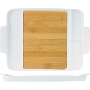 Блюдо для подачи ProHotel CZ920874W 295х120мм, H 32 мм, бамбук/фарфор артикул 3022706