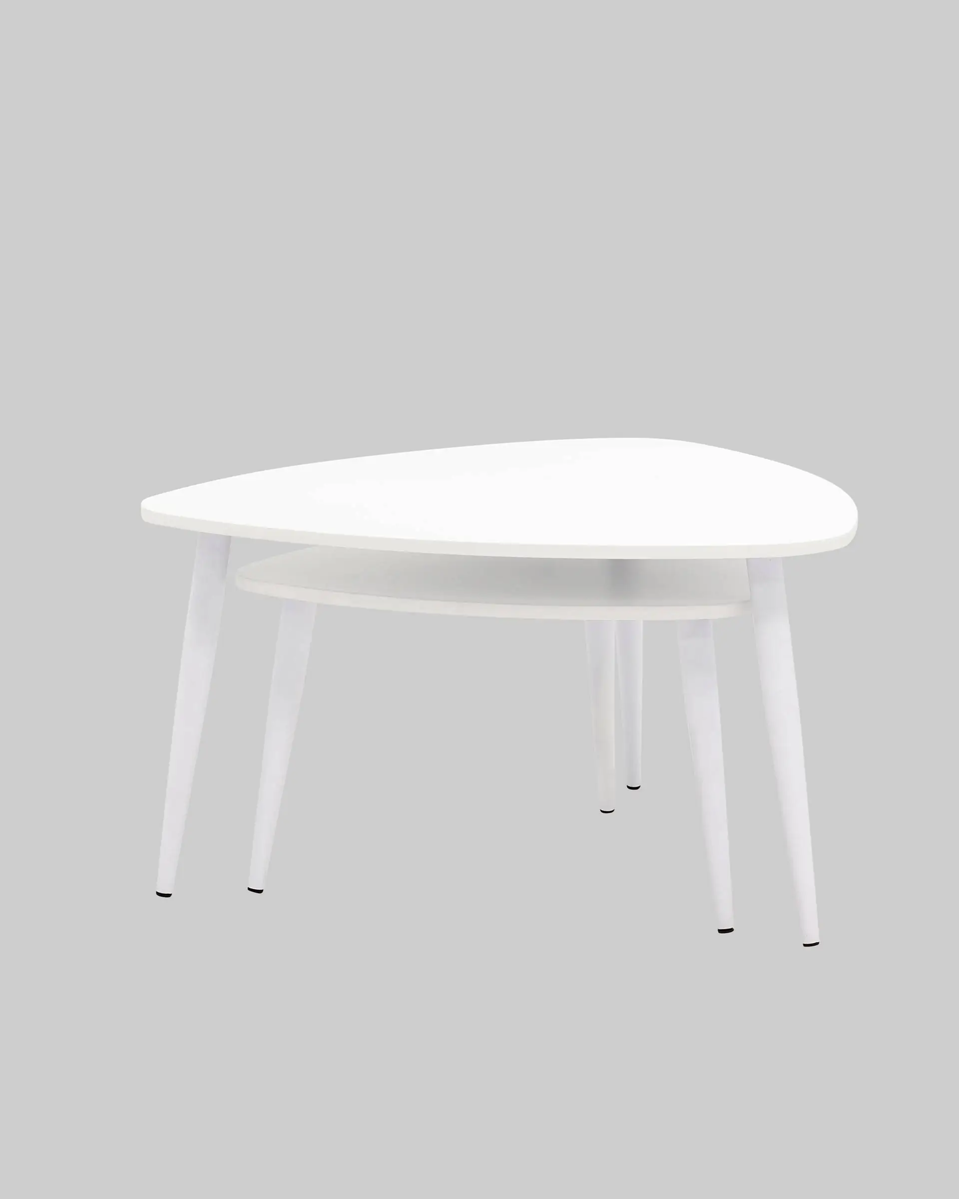 Набор журнальных столиков белых Агата 80 и 60 см