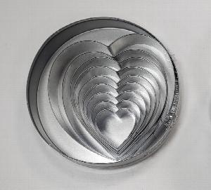 Набор форм кондитерских MVQ MESSER Сердце D 40-125 мм, H 30 мм, 10 шт, нерж. сталь артикул G5518