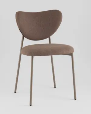 Стул Rina велюр коричневый каркас бежево-серый