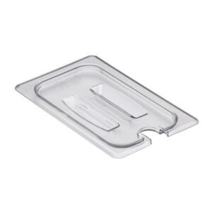 Крышка к гастроемкостям Cambro Camwear GN 1/4 поликарбонат, прозрачная, с ручками и отверстием для ложки артикул 40CWCHN 135