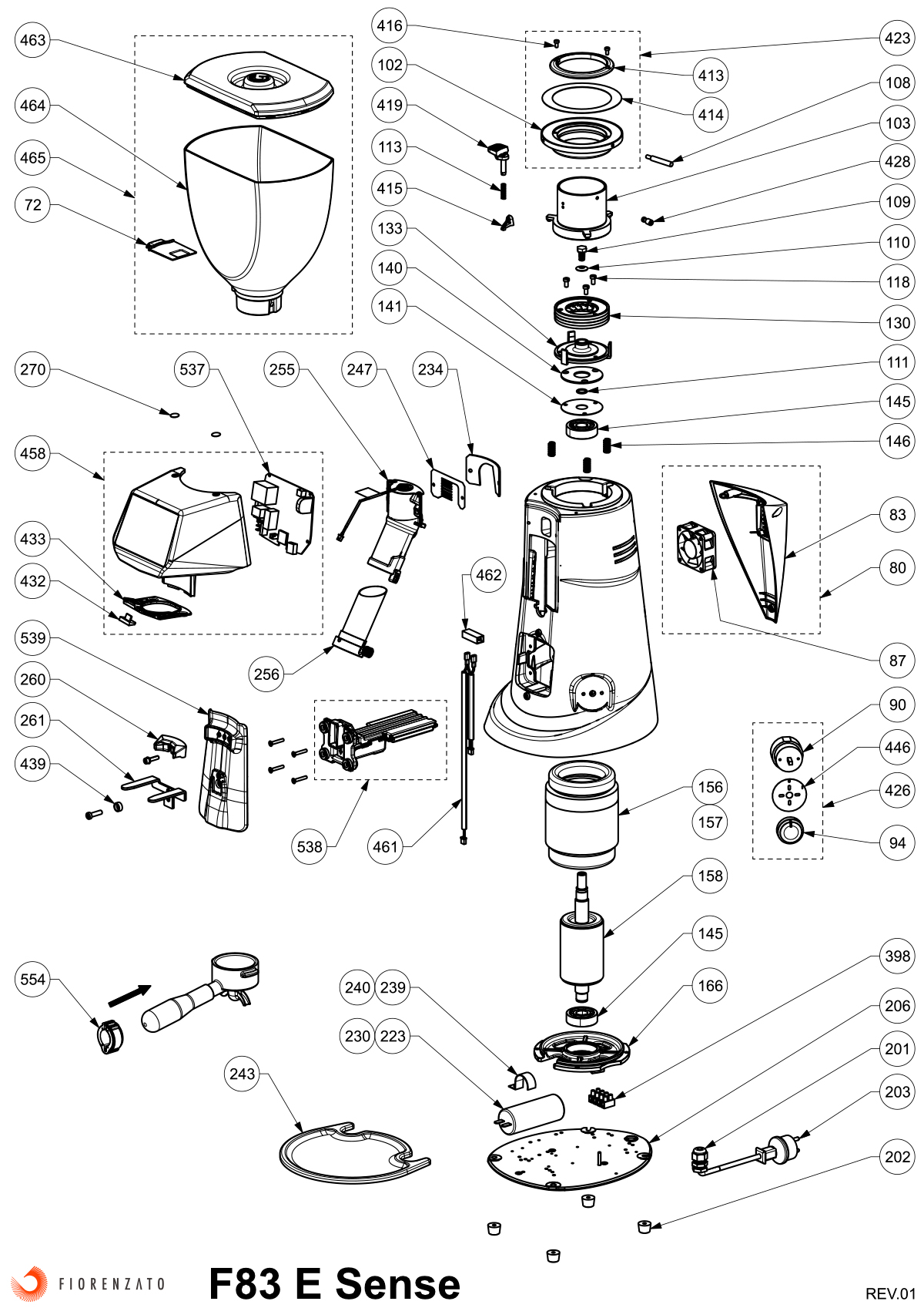 Кофемолка Fiorenzato F83 E SENSE Arctic White || Dark-T