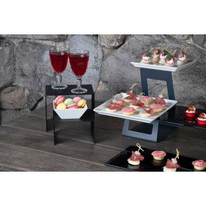 Подставка фуршетная ажурная Luxstahl 150х150х90 мм куб, черный артикул мки334/2