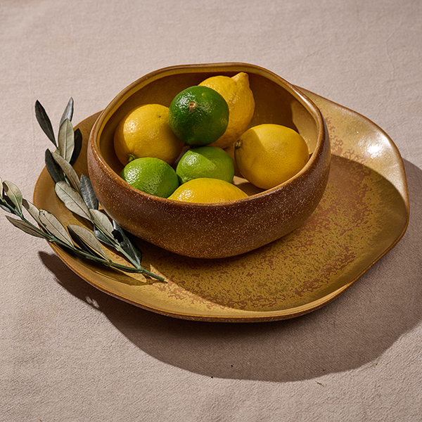 Салатник KunstWerk Eggshell Nature 1300 мл, D 196 мм, H 80 мм, коричневый артикул A24456W1449