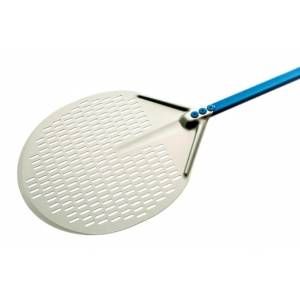 Лопата для пиццы Gi.Metal Azzurra A-45F/120 D 450 мм, L 1700 мм, перфорированная, ручка 1200 мм