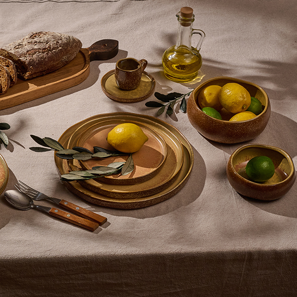 Салатник KunstWerk Eggshell Nature 1300 мл, D 196 мм, H 80 мм, коричневый артикул A24456W1449