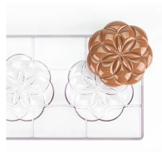 Форма для шоколада Martellato "Цветок жизни" L 109 мм, B 107 мм, H 12,5 мм, 2 шт, прозрачный артикул 21MA2030