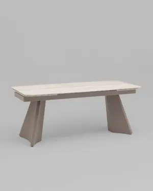 Стол обеденный Eliora 180-260х90 см серый травертин керамика