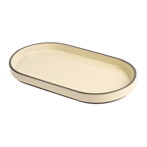 Блюдо для подачи KunstWerk Bliss L 304 мм, B 174 мм, H 27 мм, бежевый артикул CHP12515-J19