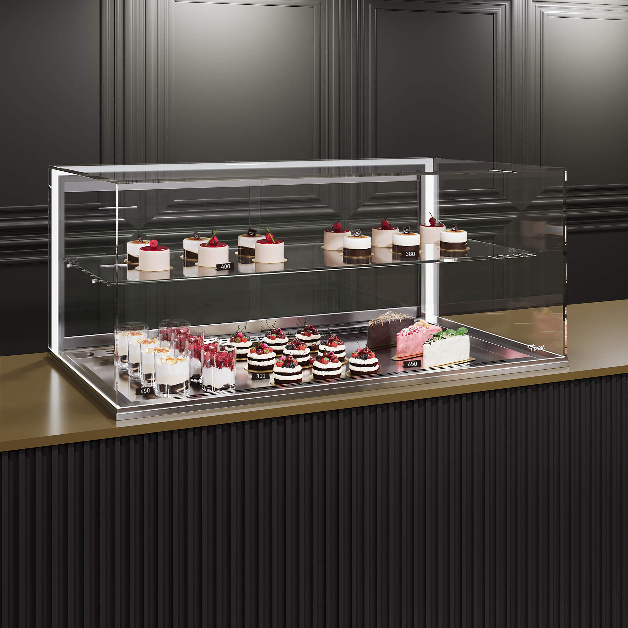 Встраиваемая кондитерская витрина Финист Glassier G812-8/45/5