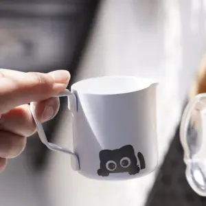 Питчер,молочник "Latte Pro" c декором,100 мл,металлический, P.L. Proff Coffee