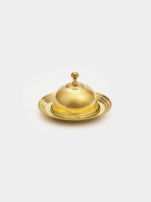 Gibco Икорница с крышкой “Брасс Плюс”, латунная, полированная, D 12 см, H 7,5 см